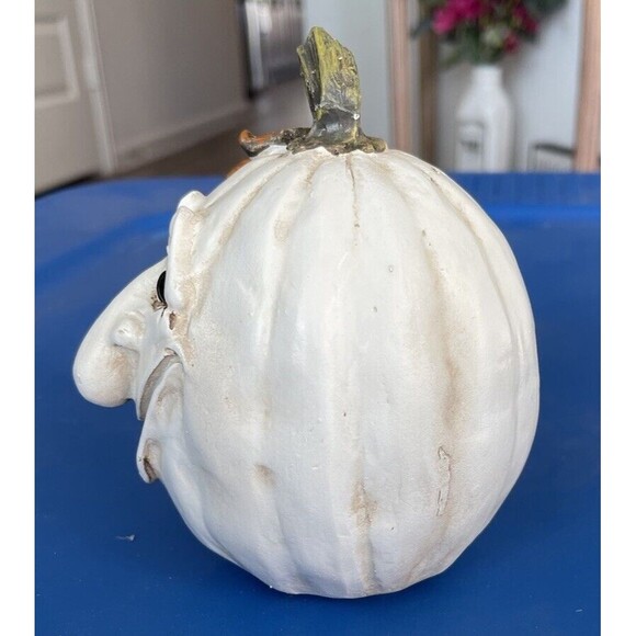 halloween anthropomorphic jack o latern pumpkin white wash EUC unique - Picture 3 of 6